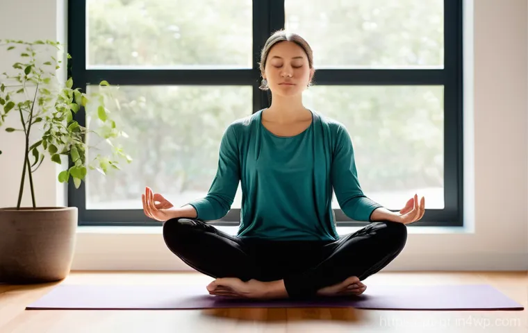 명상 앱의 콘텐츠 다양성 분석 - **Prompt: Mindful Focus in a Serene Space**
    A person, gender-neutral, in their late 20s to early...