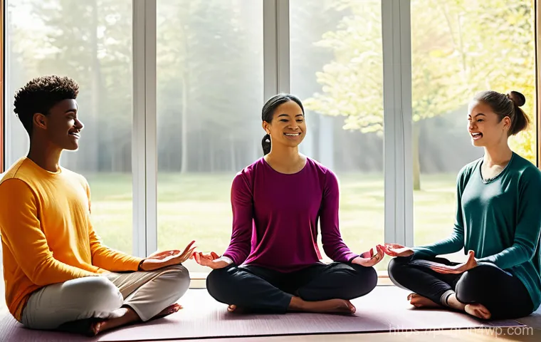 명상 앱의 미래  어떤 방향으로 나아갈까 - Prompt for "Immersive VR/AR Meditation Experience":**

"A person (gender-neutral, 25-40s) is comfort...