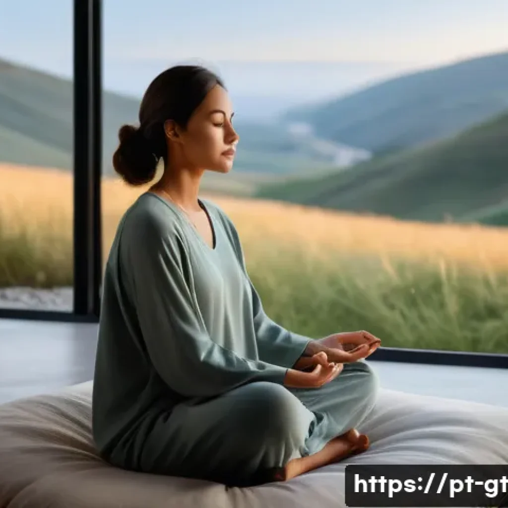 명상 앱 비교  Calm vs Headspace - **A Serene Evening Meditation with Nature's Embrace (Calm-inspired)**
    "A tranquil scene of a wom...