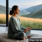 명상 앱 비교  Calm vs Headspace - **A Serene Evening Meditation with Nature's Embrace (Calm-inspired)**
    "A tranquil scene of a wom...