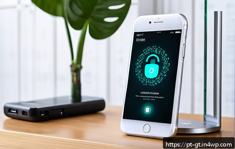 명상 앱의 데이터 보안 및 개인 정보 처리 - A modern smartphone screen displaying a secure meditation app interface in Portuguese, highlighting ...